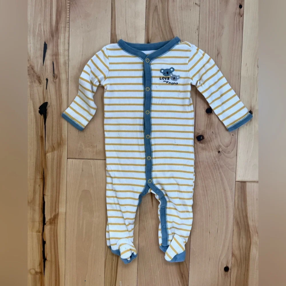 Yellow Gray Footie Pajamas